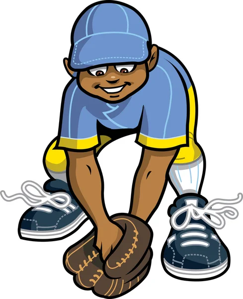 Outfielder captura de tierra — Vector de stock