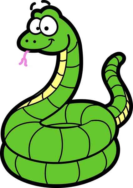 Serpent de bande dessinée souriant — Image vectorielle