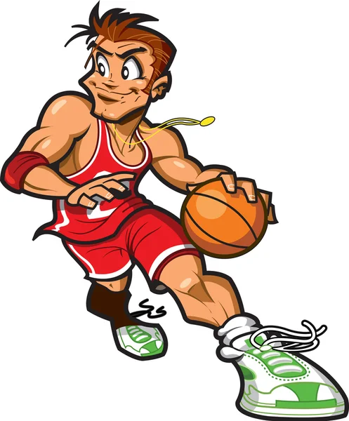 Caucasian Basketball Player — Stock Vector