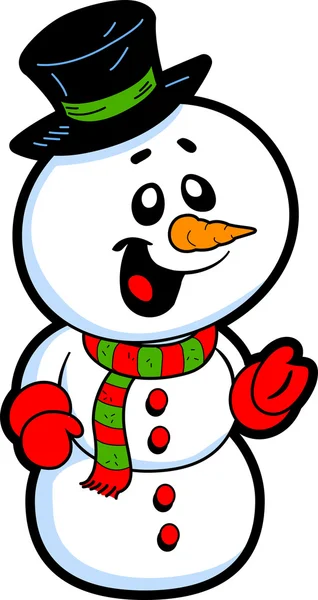 Gelukkig lachend sneeuwpop — Stockvector