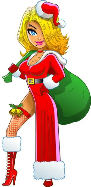 金髪のセクシーなクリスマスの女の子 — ストックベクタ