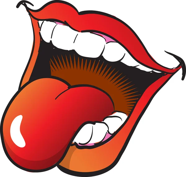 Open Mouth and Tongue — Stock Vector