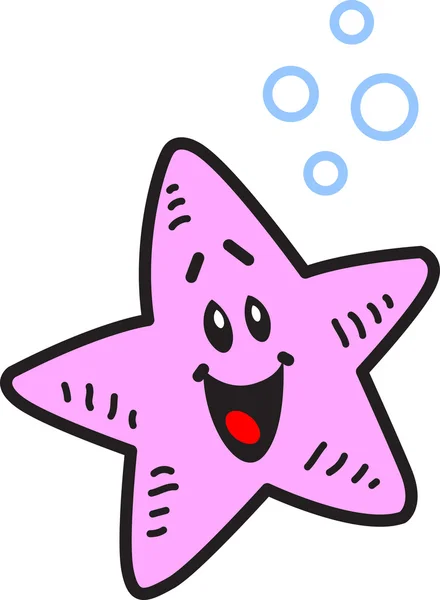 Feliz estrella de mar sonriente — Vector de stock