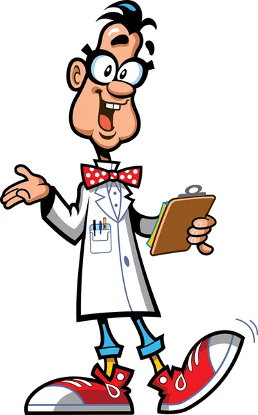 Profesor de laboratorio feliz — Vector de stock