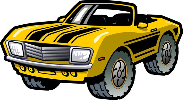 Voiture de muscle convertible jaune Illustration De Stock