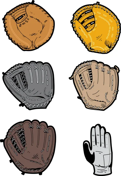 Gants de baseball assortis Illustrations De Stock Libres De Droits