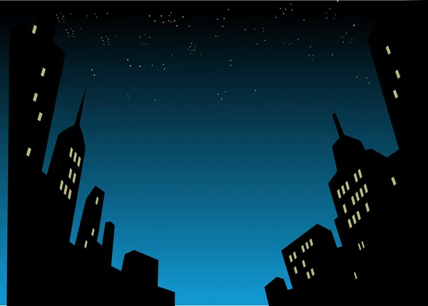 Éjszakai város Skyline háttér Stock Vektor