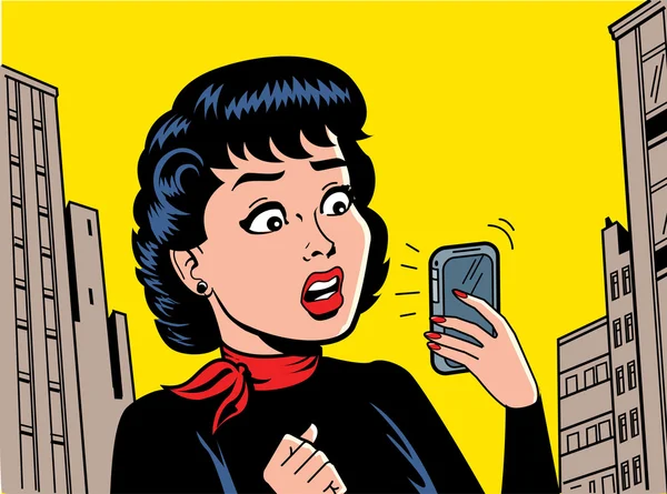 Retro mulher com telefone Ilustrações De Bancos De Imagens Sem Royalties