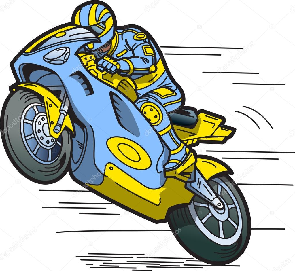 Speeding Motorcycle Racer