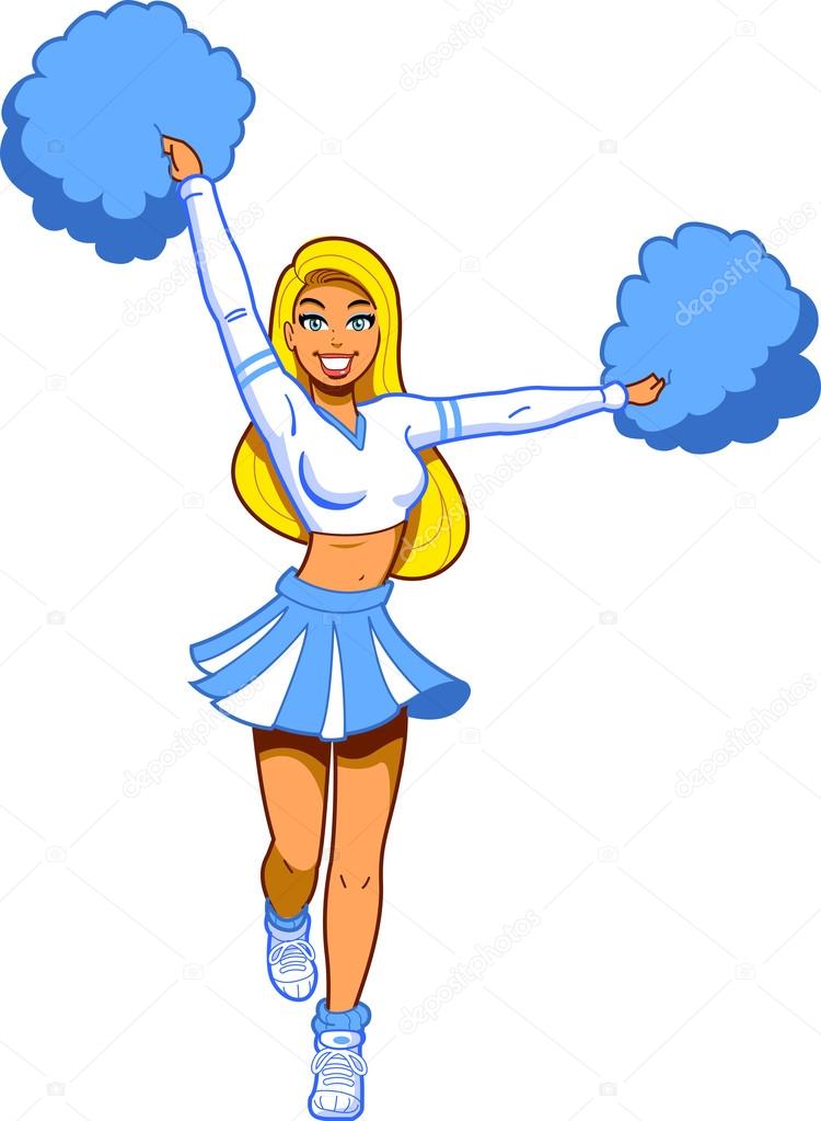 Pretty Cheerleader With Pom Poms Stock Vector Image ©KennyK