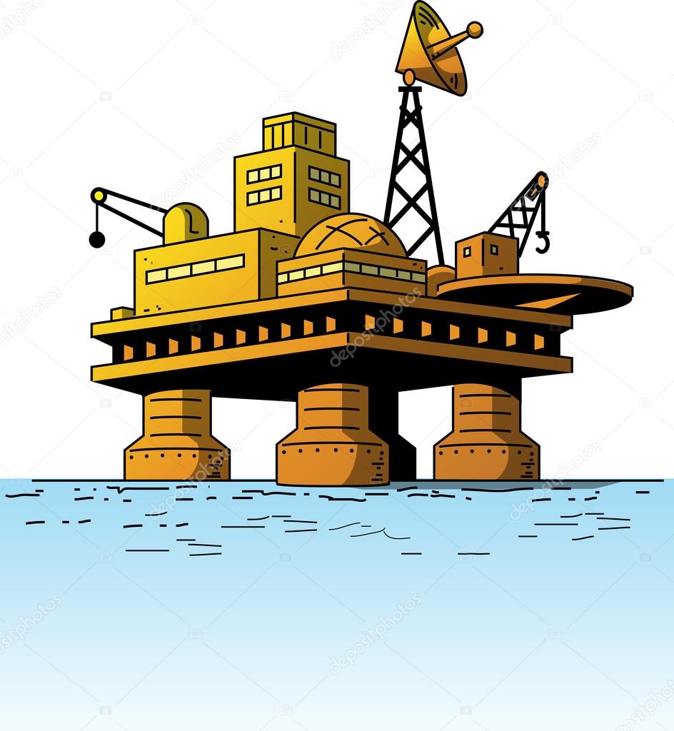 Cartoon sea oil platform Vector Art Stock Images | Depositphotos