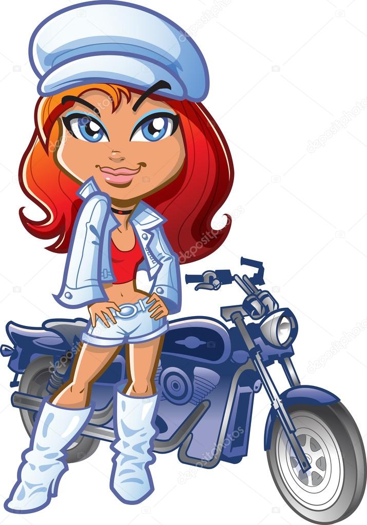 Biker Girl Posing