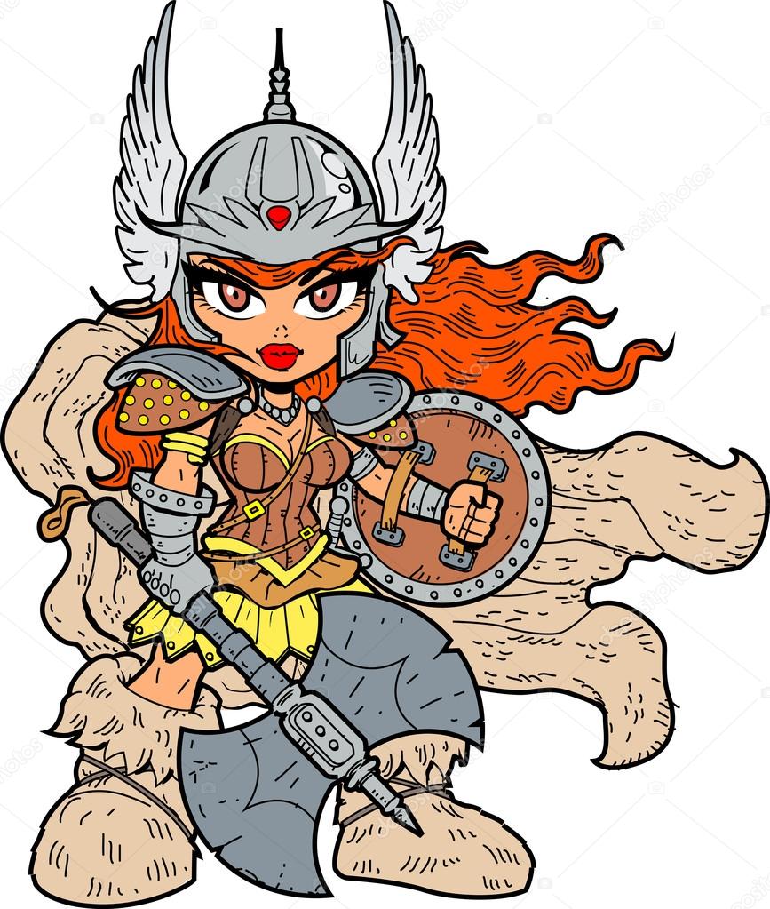 Princess With Battle Axe and Shield