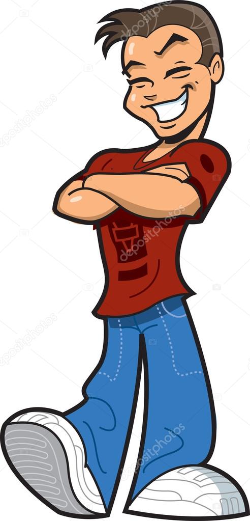 Teenage Boy With Arms Crossed