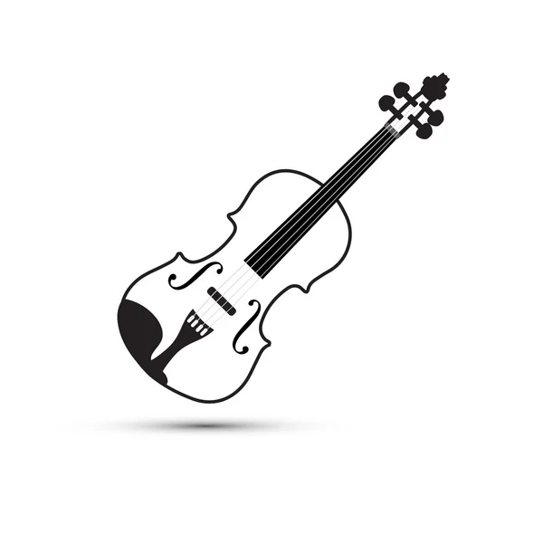 Violon sur fond blanc, illustration vectorielle — Image vectorielle