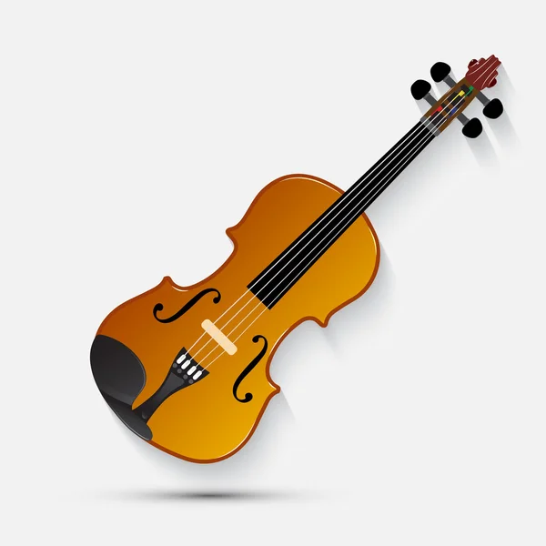 Violín sobre fondo blanco, ilustración vectorial — Vector de stock