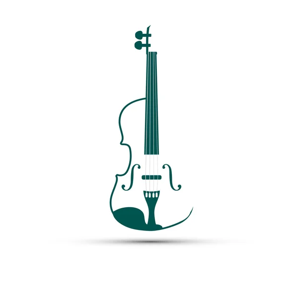 Violín sobre fondo blanco, ilustración vectorial — Vector de stock