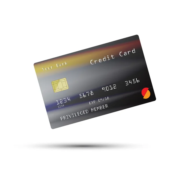 Beyaz arka plan üzerinde vektör illüstrasyon izole detaylı kredi kartı 