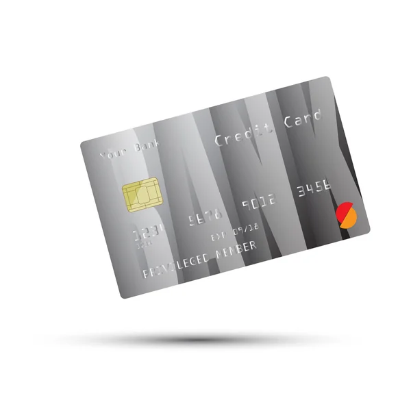 Beyaz arka plan üzerinde vektör illüstrasyon izole detaylı kredi kartı 