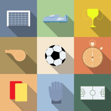 Futbol vektör çizim seti 