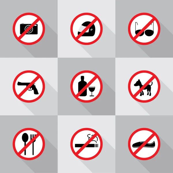 Signes d'interdiction, illustration vectorielle — Image vectorielle