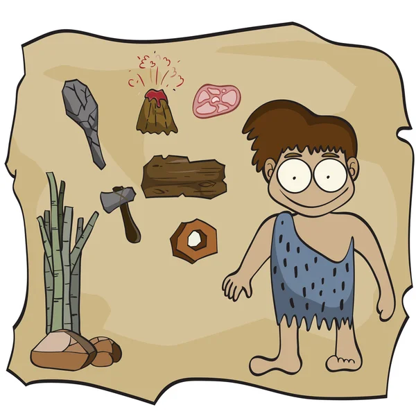 Caricature de l'âge de pierre, illustration vectorielle — Image vectorielle