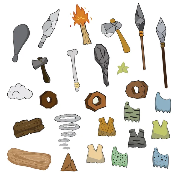 Taş Devri karikatür silahı, vektör illüstrasyonu