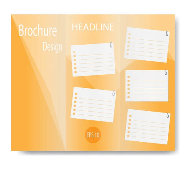 Vector brochure template design with orange elements. — Stock Vector