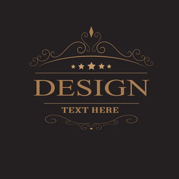 Logo template flourishes calligraphic lines. vector illustration — Stock Vector