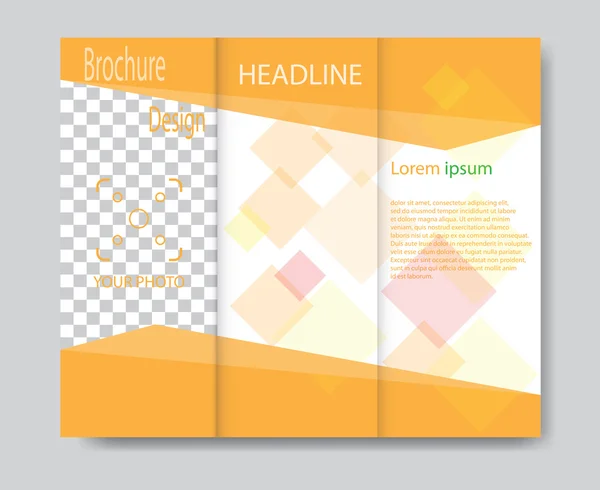 Vektör broşür şablonu tasarımı turuncu elemanları ile. EPS 10