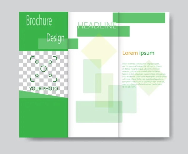 Vector brochure template design with green elements. EPS 10 — Stock Vector