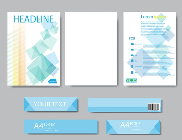 Kapak Kağıt rapor tasarımı. Soyut geometrik vektör şablonu.