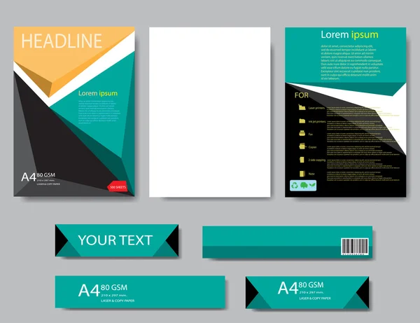 Kapak Kağıt rapor tasarımı. Soyut geometrik vektör şablonu.