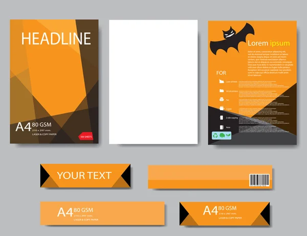 Kapak Kağıt Cadılar Bayramı rapor tasarlayın. Soyut geometrik vektör