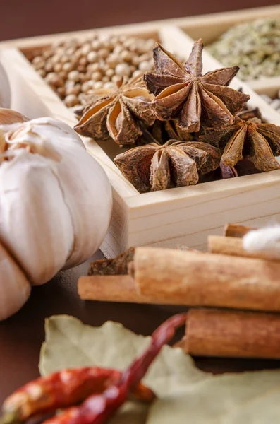 Framed collection of spices — Stock Photo, Image