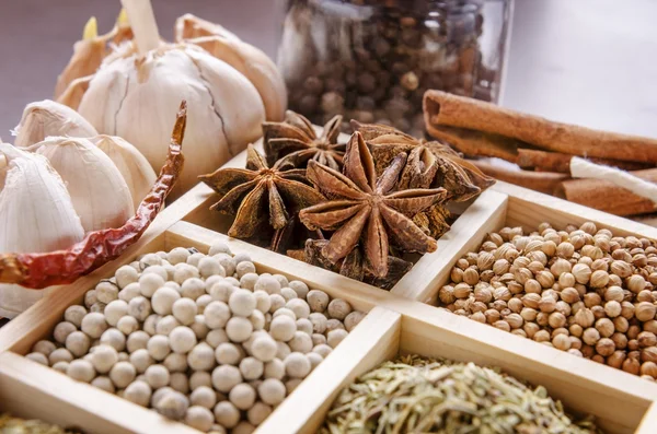 Framed collection of spices — Stock Photo, Image