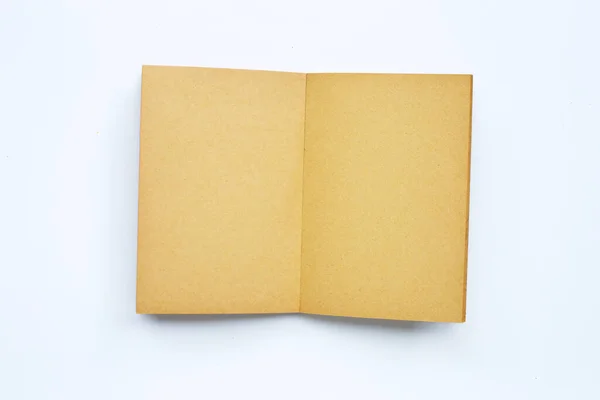 Aufgeschlagene Alte Buch Isoliert Auf Weißem Hintergrund Kopierraum — Stockfoto