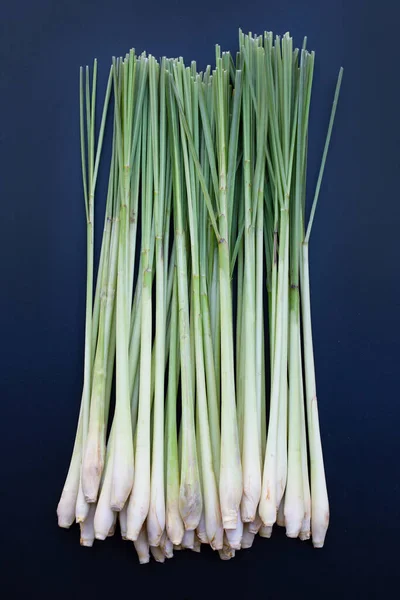 Fresh Lemongrass Dark Background — Stock Photo, Image