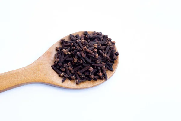Spice Dried Cloves White Background — Stock Photo, Image