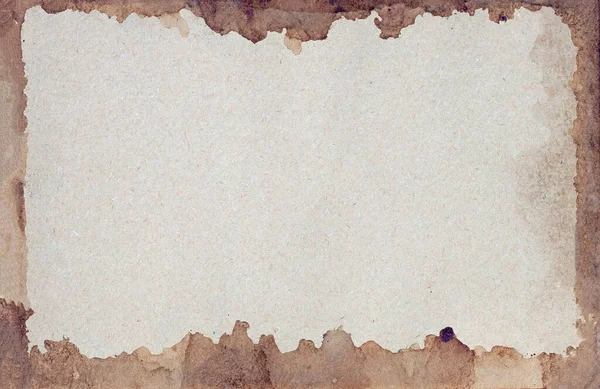 Starý Hnědý Papír Grunge Pozadí Abstraktní Rám Tekuté Kávy Barvy — Stock fotografie