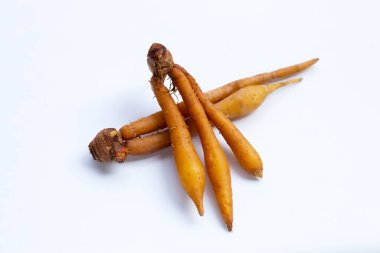 Beyaz arkaplanda parmak kökü.