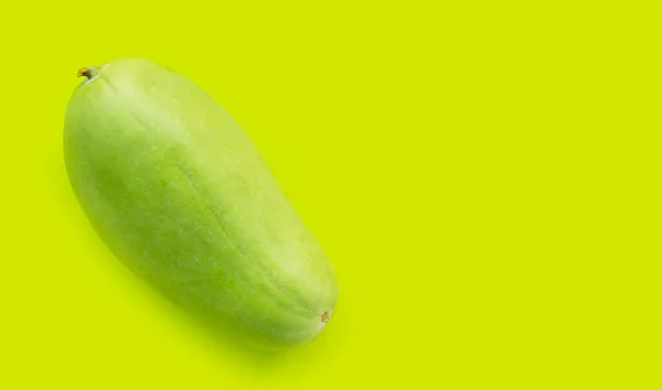 Winter melon on green background. Top view