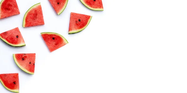 Watermelon Slices White Background Top View — Stock Photo, Image