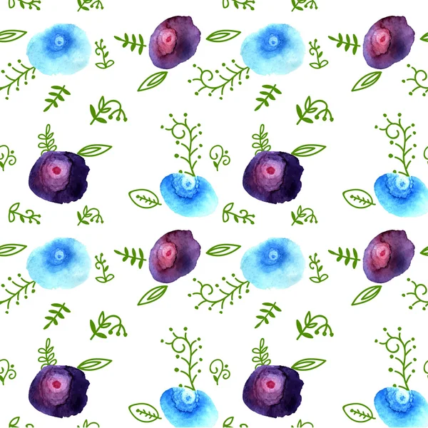 suluboya çiçek deseni