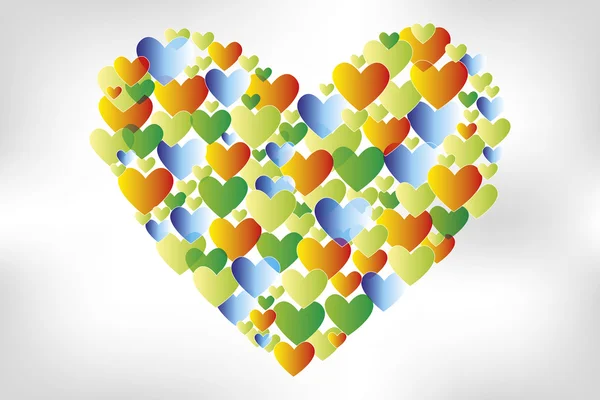 Formas coloridas-aquarela-coração —  Vetores de Stock