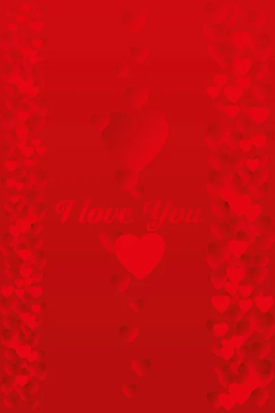 Love card with glowing hearts — Stock Vector