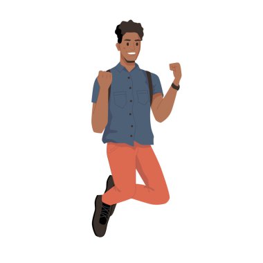 Sırt çantalı Afro-Amerikan öğrenci, ceketli adam.