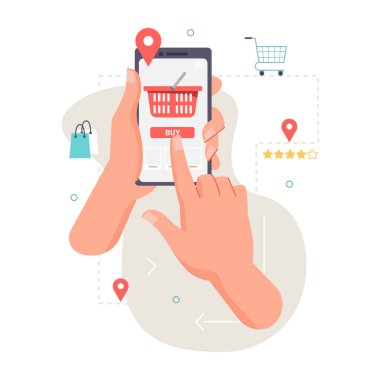 Çevrimiçi uygulama mobil akıllı telefon sipariş ediliyor