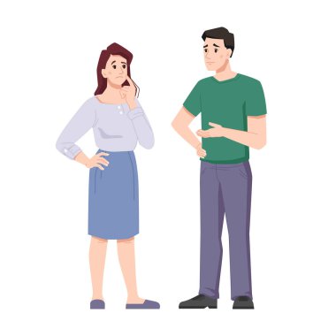 Üzgün ya da gücenmiş erkek ve kadın, aile içi çatışma