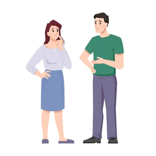 Homme et femme bouleversés ou offensés, conflit familial — Image vectorielle